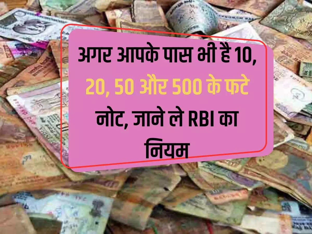 RBI Rules for Mutilated Notes: If you also have torn notes of Rs 10, 20, 50 and 500, know the rules of RBI.