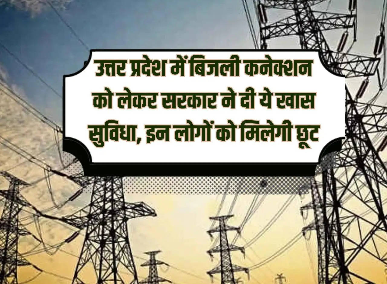 Government has given this special facility regarding electricity connection in Uttar Pradesh, these people will get exemption