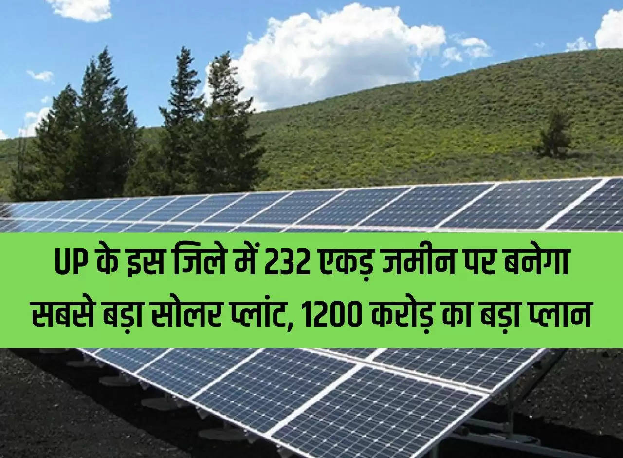 The largest solar plant will be built on 232 acres of land in this district of UP, a big plan of Rs 1200 crore.