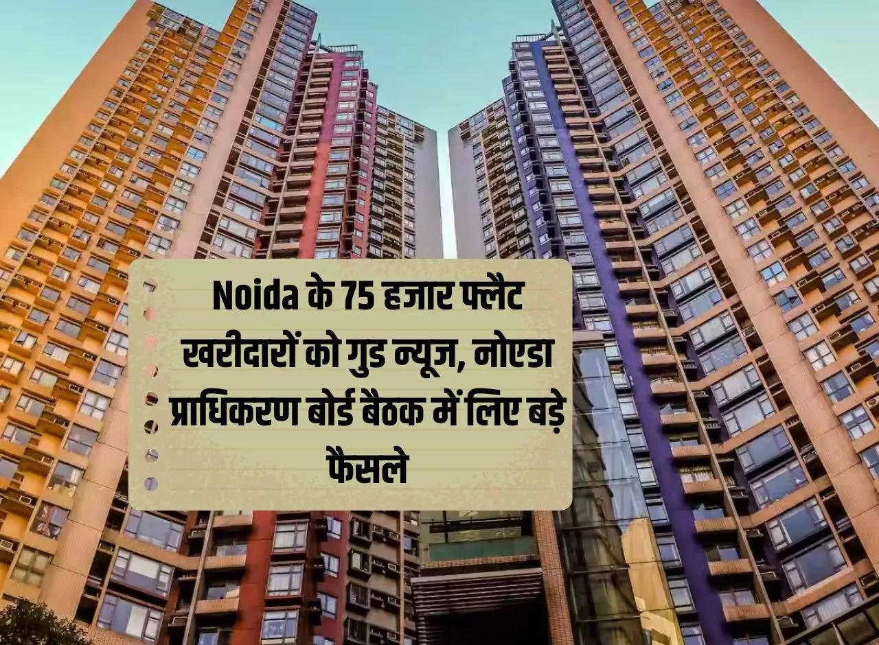 Good news to 75 thousand flat buyers of Noida, big decisions taken in Noida Authority Board meeting