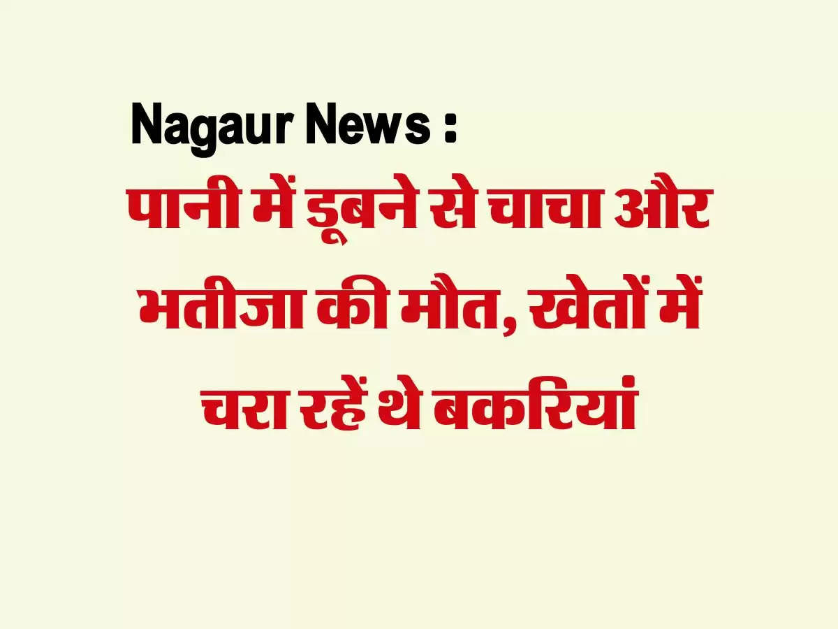 नागौर : पानी में डूबने से चाचा और भतीजा की मौत, खेतों में चरा रहें थे बकरियां