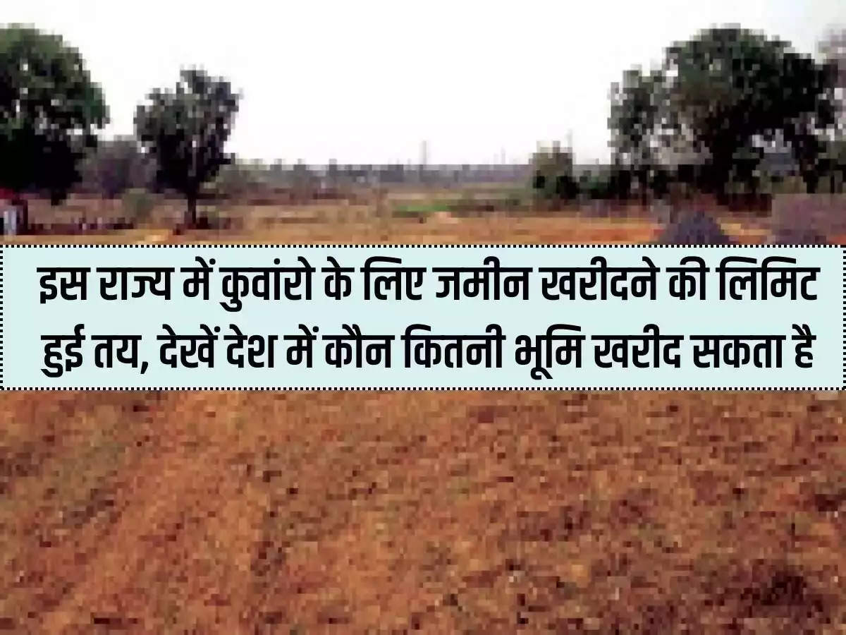 Property News: In this state, limit has been fixed for bachelors to buy land, see who can buy how much land in the country.