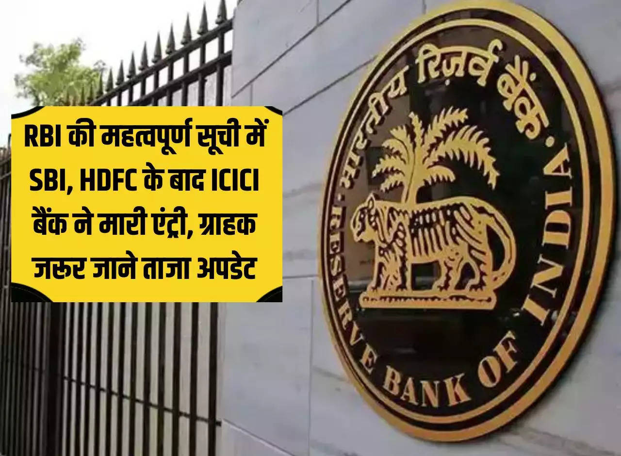 After SBI, HDFC, ICICI Bank enters the important list of RBI, customers must know the latest updates.