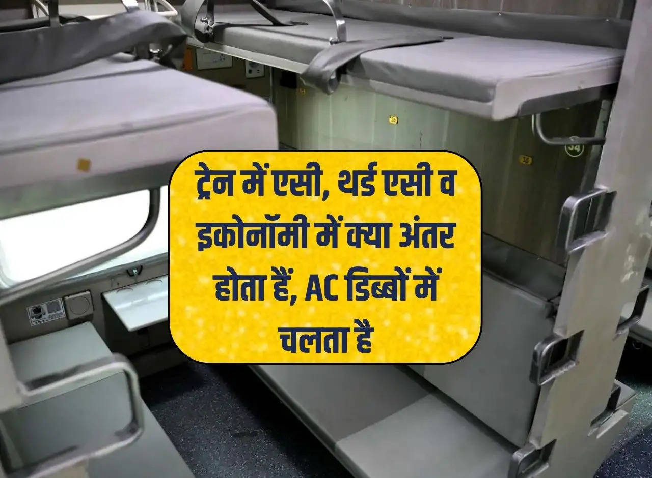 What is the difference between AC, Third AC and Economy in a train? AC works in coaches.