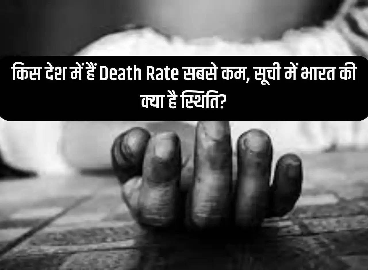 Death Rate: Which country has the lowest death rate, what is India's position in the list?