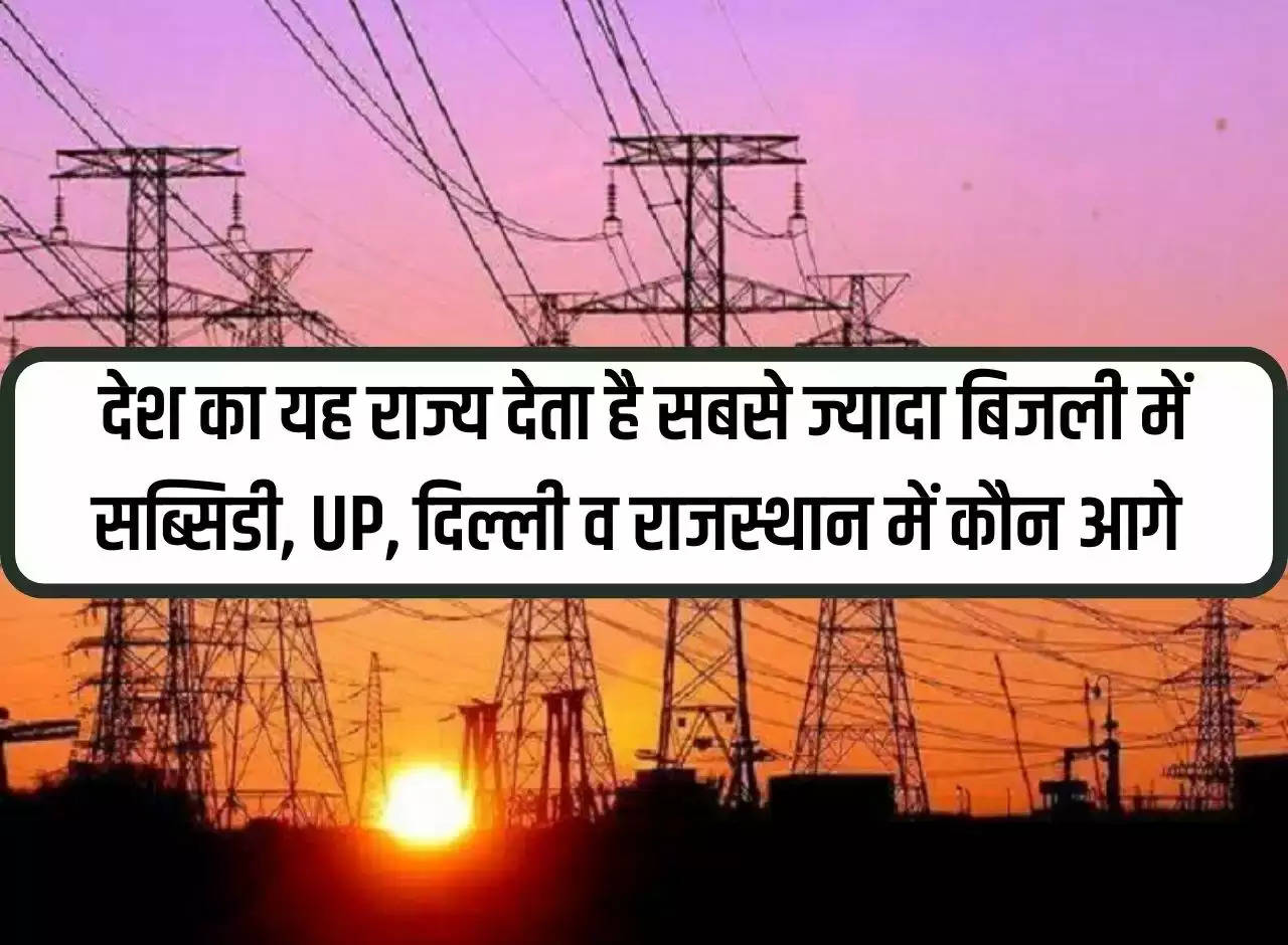 Electricity Bill Subsidy: This state of the country gives the highest subsidy on electricity, who is ahead among UP, Delhi and Rajasthan?