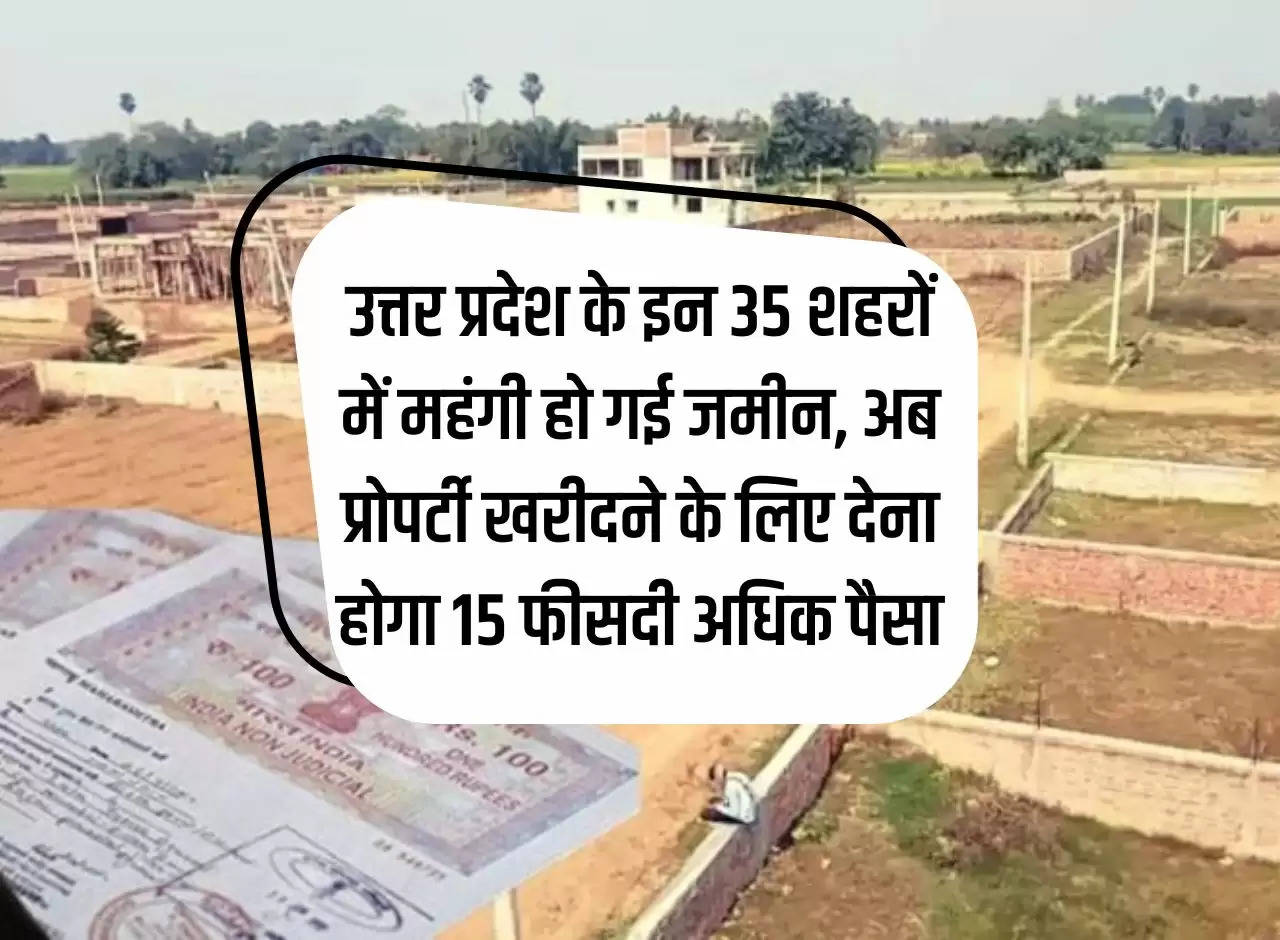 Land has become expensive in these 35 cities of Uttar Pradesh, now you will have to pay 15 percent more money to buy property.