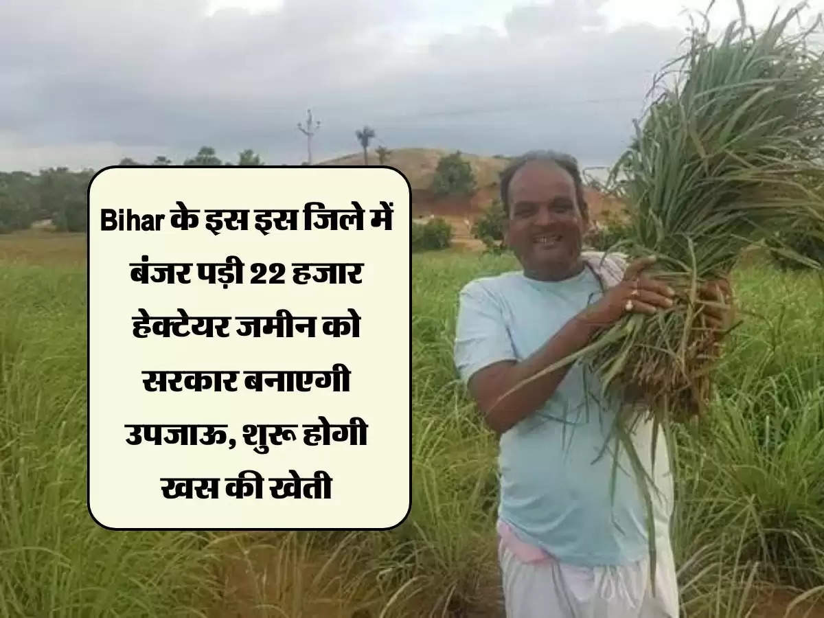 Bihar के इस इस जिले में बंजर पड़ी 22 हजार हेक्टेयर जमीन को सरकार बनाएगी उपजाऊ, शुरू होगी खस की खेती