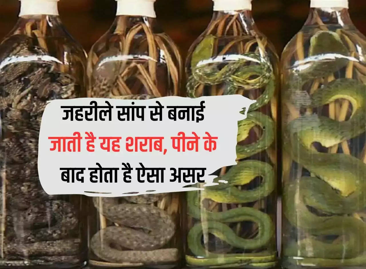 This liquor is made from poisonous snake, it has such effect after drinking it